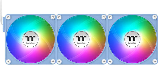 Thermaltake CT120 EX Reverse Blade Case Fans (2000rpm / 65.82cfm) with ARGB Lighting and 4-Pin PWM Connection 3pcs Hydrangea Blue