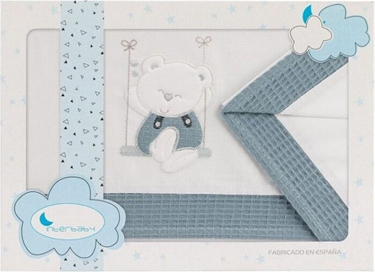 Interbaby Baby Bettlaken Set Swing Petrol Blau 115x175cm