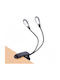 Zola Lampă Dublă LED De Citit Cu Clema Brațe Flexibile Alimentată Cu Baterie USB Plastic PP 22 Cm Neagră