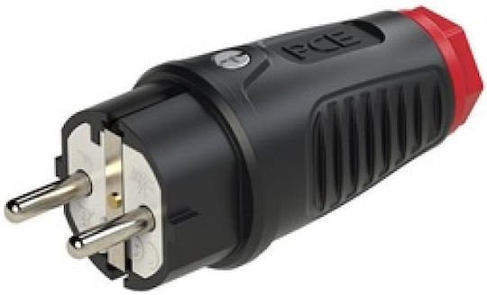 Wasserdicht Stecker Männlich Schuko Schwarz