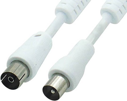 Comp RC0722 Cablu Antenă Coaxial de sex masculin - Coaxial de sex feminin Alb 5m (02.006.0079)