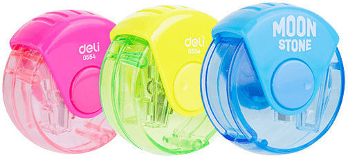 Deli Plastic Sharpener Barrel (Μiscellaneous Designs/Colours) 1pcs