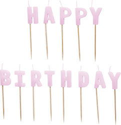 PartyDeco "Happy Birthday" Candles Lilac