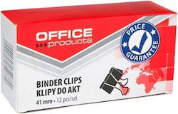 Office Point Κλιπς Μεταλλικά 41mm Μαύρα 12τμχ