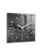 Tulup Leise Wanduhr Glas Schwarz 30x30cm