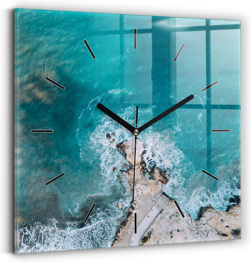 Tulup Αθόρυβο Ρολόι Τοίχου Γυάλινο Μπλε 30x30cm Tulup Αθόρυβο Ρολόι Τοίχου Γυάλινο Μπλε 30x30cm