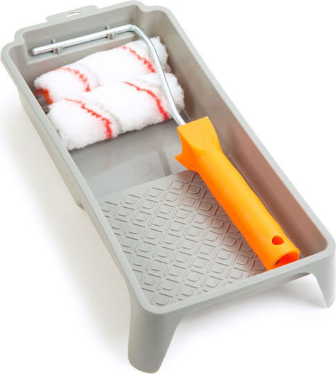 Paint Roller Set 2 X 12 Mm Polyester + Handle Tray 100 Mm