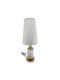 2112 - 113224 Glas Tischlampe für Fassung E27 mit Beige Schirm und Gold Basis