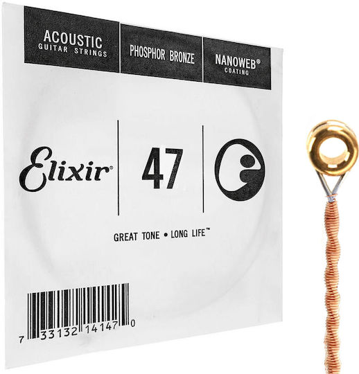 Elixir Nanoweb Μονή Χορδή Phosphor Bronze Μαντολίνου 47" Ball End