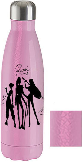 Μπουκάλι Θερμός Kpop Demon Hunters 500ml Ροζ Crackle