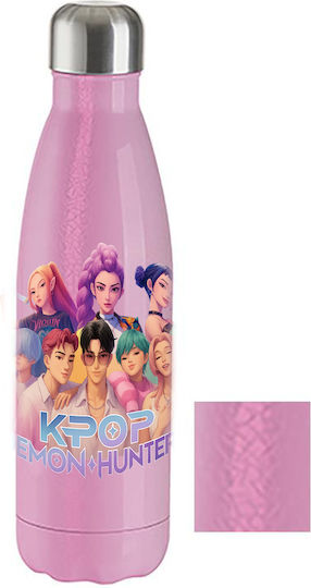 Μπουκάλι Θερμός Kpop Demon Hunters 500ml Ροζ Crackle
