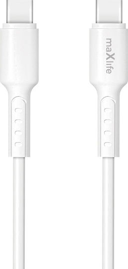 Maxlife Cablu USB 2.0 USB-C Masculin - USB-C 60W PD Alb 1m