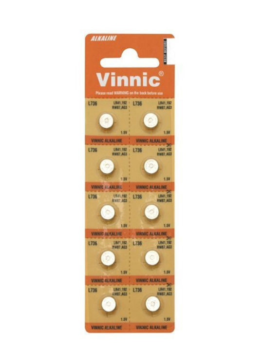 Vinnic Baterii alcaline Baterii de ceas pentru ceasuri LR41 1.5V 10buc