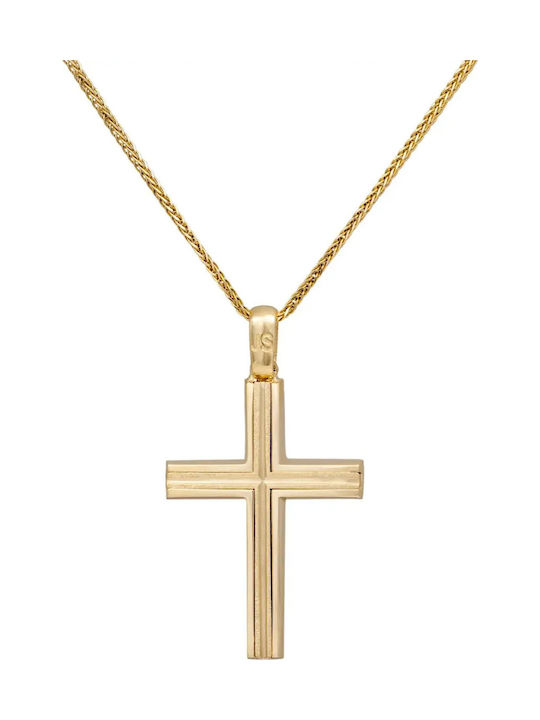 Männlicher Goldkreuz 18K mit Kette