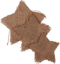 257693 Star Burlap 6pcs Set Of 3 Pieces