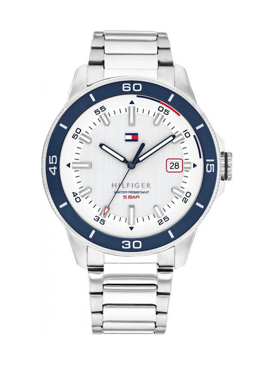 Tommy Hilfiger Remy Ανδρικό Ρολόι Μπαταρίας με Ασημί Μεταλλικό Μπρασελέ