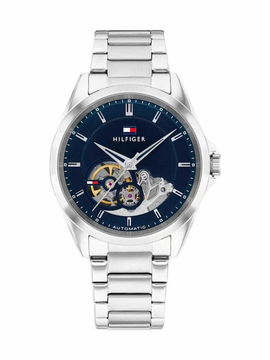 Tommy Hilfiger Baker Herrenuhr Automatisch mit Silberstahlarmband