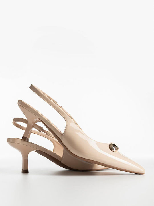 Pumps mit Dünn mittelhohem Absatz Beige
