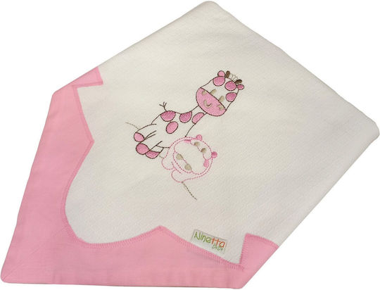 Ninetta Bebe Прегръщаща Пелена Пике Giraffe Розов 90x90см.
