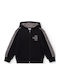 Kids Sweatshirt Cardigan with Hood and Pockets Black