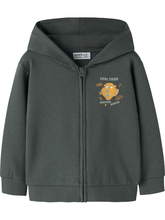 Name It Kids Cardigan with Hood Gray