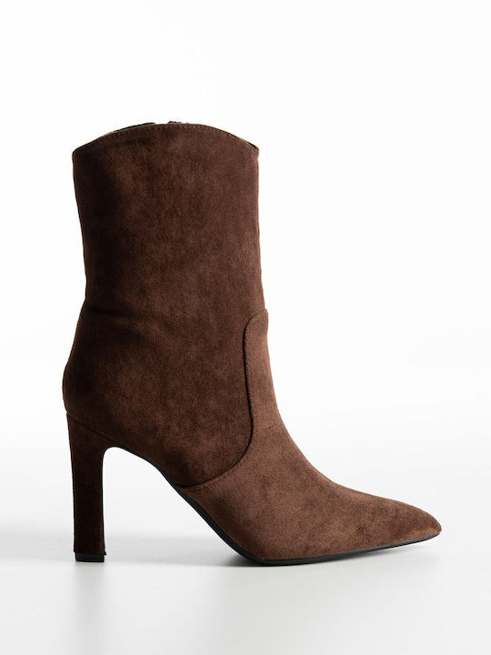 Bozikis Wildleder Stiefeletten Damen Braun