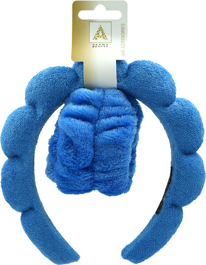 Alpha Beauty Headband Spa & Blue Wristbands Set 3 Pieces