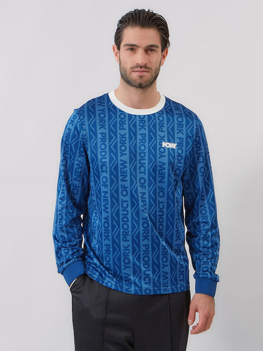 Long Sleeve Athletic Blouse Blue