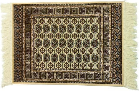 Rutschfest Teppich Rechteckig Synthetisch,Polyester/Cotton/Leather mit Fransen Bukhara Beige