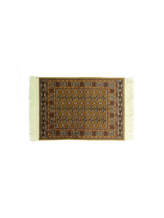 Rutschfest Teppich Rechteckig Synthetisch,Polyester/Cotton/Leather mit Fransen Gold