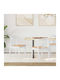 Dining Room Wooden Chair White and Natural 50.5x61x80.5cm 2pcs