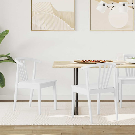 Dining Room Wooden Chair White 50.5x61x80.5cm 2pcs