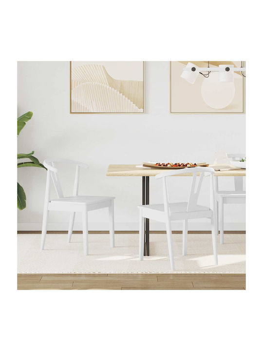 Dining Room Wooden Chair White 50.5x61x80.5cm 2pcs