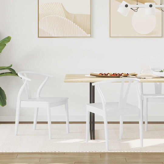 Dining Room Wooden Chair White 54.5x53x77cm 2pcs