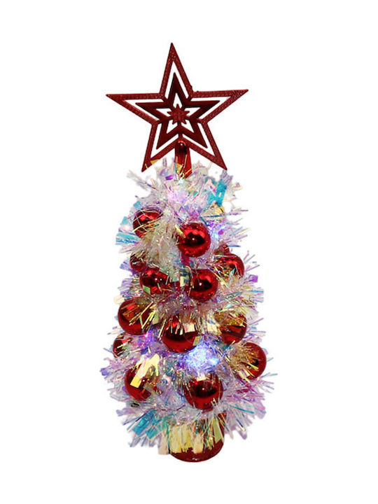 Arbore Decorativ De Crăciun Cu Lumină LED Roșu 35cm Dorosimo 17477