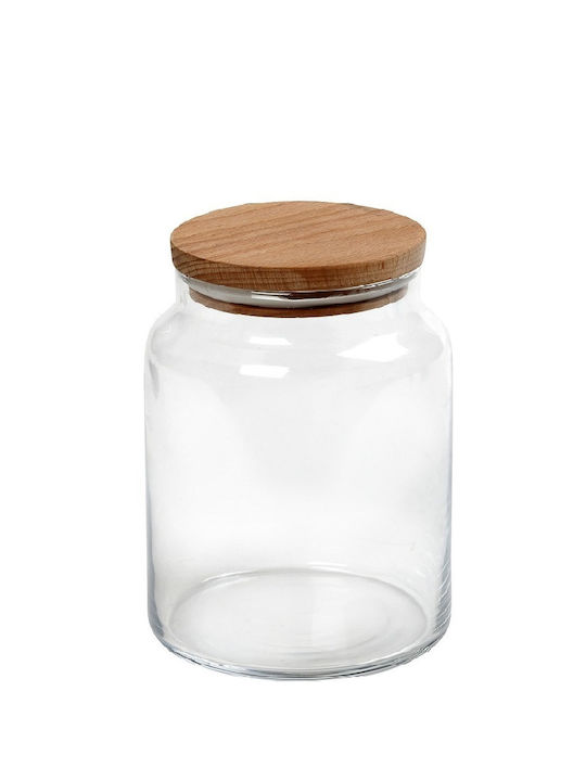 Espiel Set of 6 General Use Glass Jars with Lid Transparent 850ml 6 Pieces