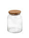 Espiel Set of 6 General Use Glass Jars with Lid Transparent 850ml 6 Pieces