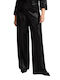 Femei Din material textil Pantaloni cu Croială Palazzo Black