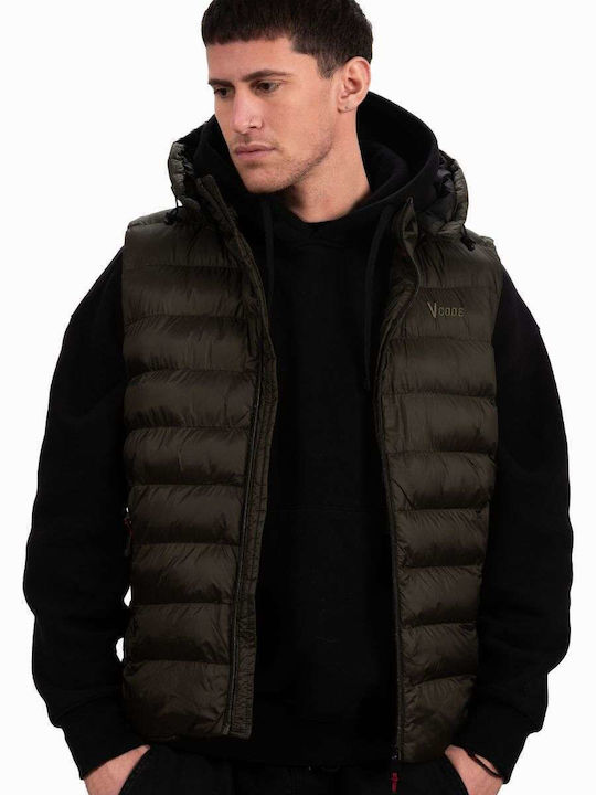 Sleeveless Jacket Puffer Windproof Olive