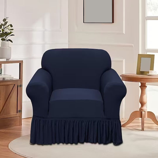 Elastische Abdeckung für Wohnzimmerset Dark Blue 3Stück 2103210745