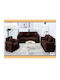 My Home Luxury Set of Elastic Sofa Covers Brown 3pcs PP-321BR