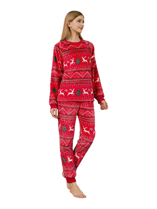 Join Winter Damen Pyjama-Set Red