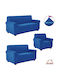 ForHome Set of Elastic Sofa Covers Blue 3pcs LUGB-100321-7