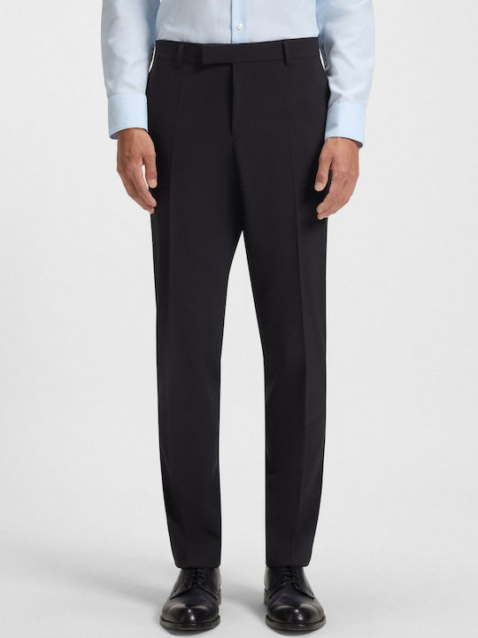 Boss Elastic Suit Trousers In Slim Fit Dark Blue