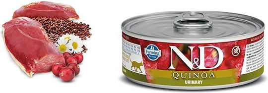 Farmina Quinoa Urinary Wet Food for Adult Cats in Cans with Duck Grain-Free & Gluten-Free 12x80gr