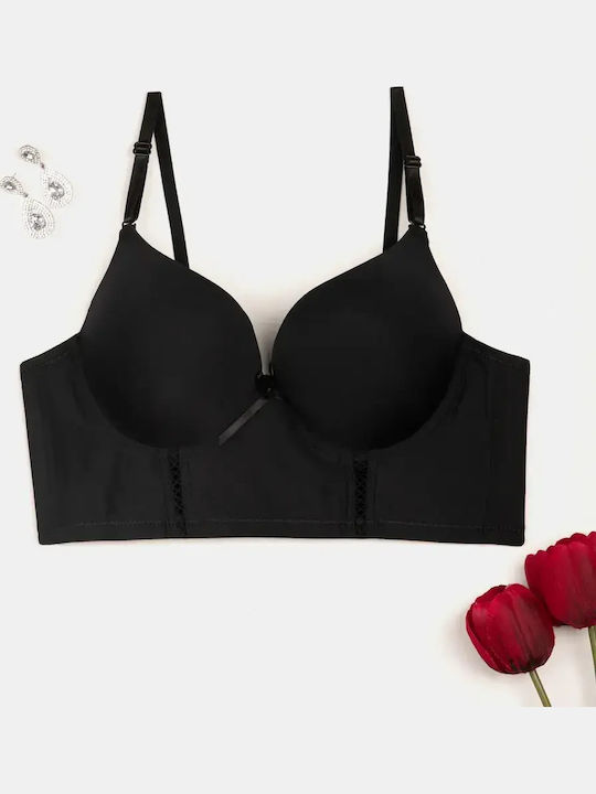 Sutien Sport Corset Push Up Negru Mărime M