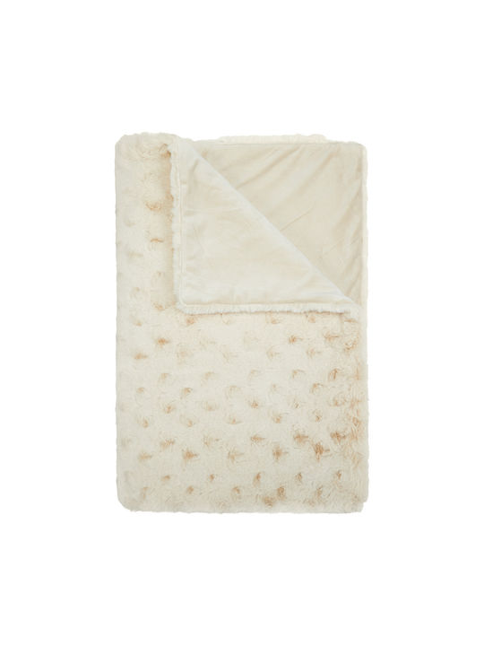 Butlers Shetland Furry Double Blanket 200x150cm Cream
