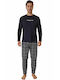 Mad Men's Winter Checked Pajamas Set Navy