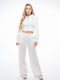 Cropped Women's Sweatshirt Jacket Hooded White