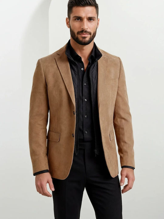 Men's Suit Jacket Slim Fit Camel